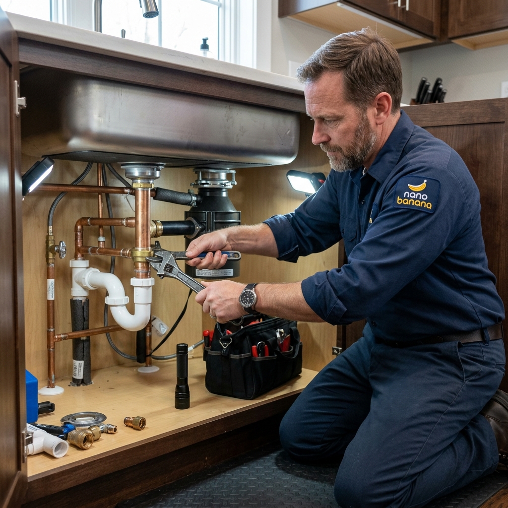 Plumber working